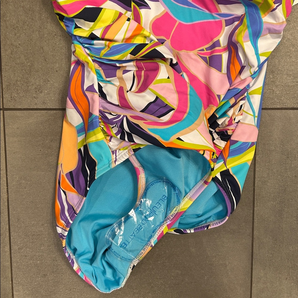 Bleu Rod Beattie Living Color Ruched One Piece Swimsuit - Picture 4 of 7